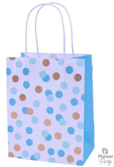 Blue Dot Paper Party Bag each