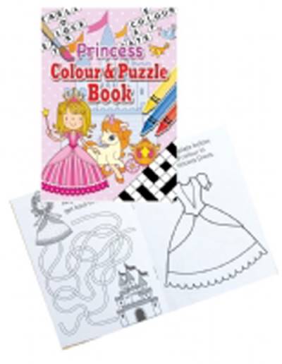 Princess A6 Colour and Puzzle Book